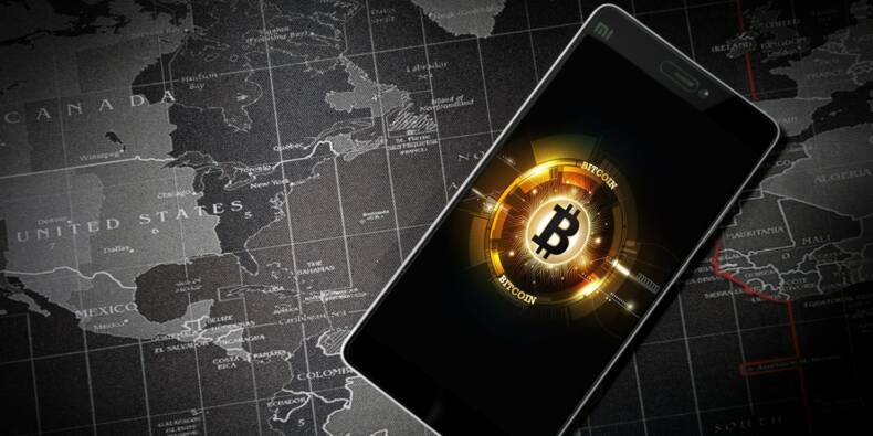 image bitcoin sur la carte du monde